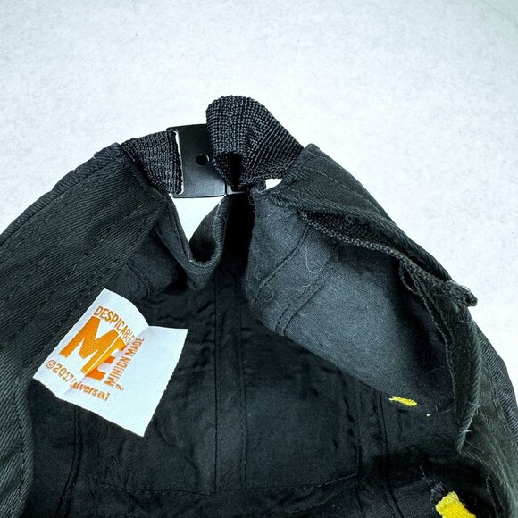Despicable Me Black Adjustable Hat With Minions Logo Yellow Accents Cap Mens M - Picture 11 of 11